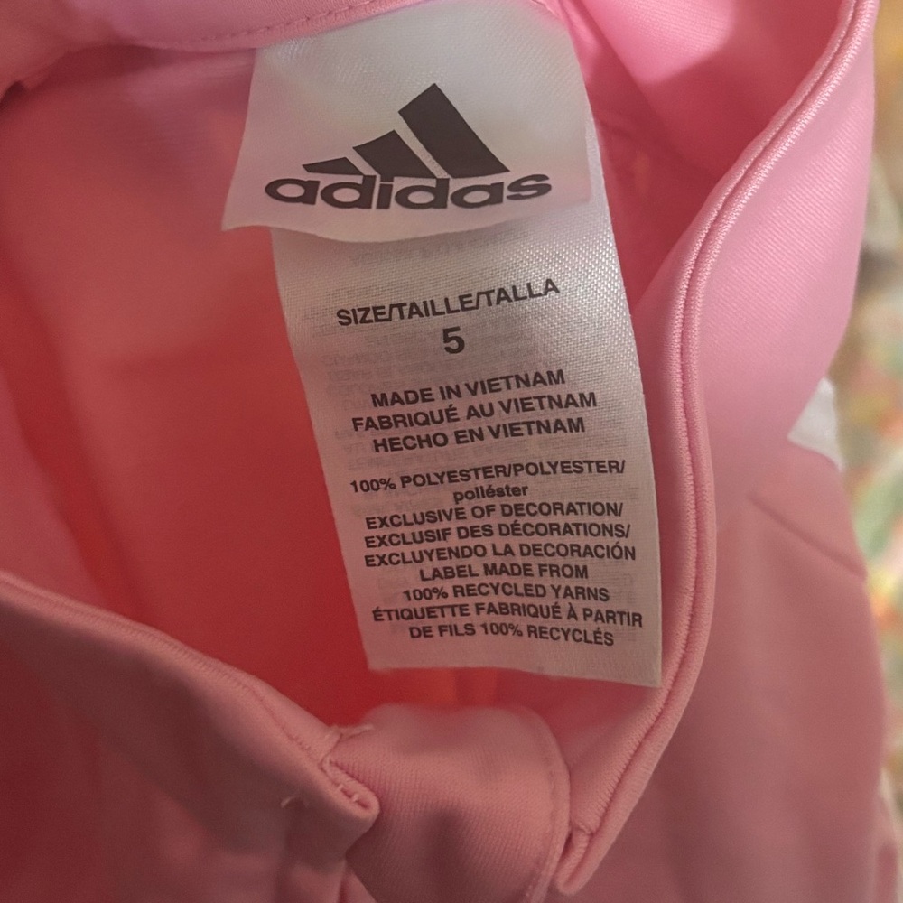ADIDAS BALLET PINK TRACK JACKET GIRLS SIZE 5 - Picture 5 of 6